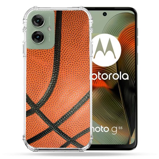 Coque Renforcée Pour Motorola G55 5G Sport Ballon Basket
