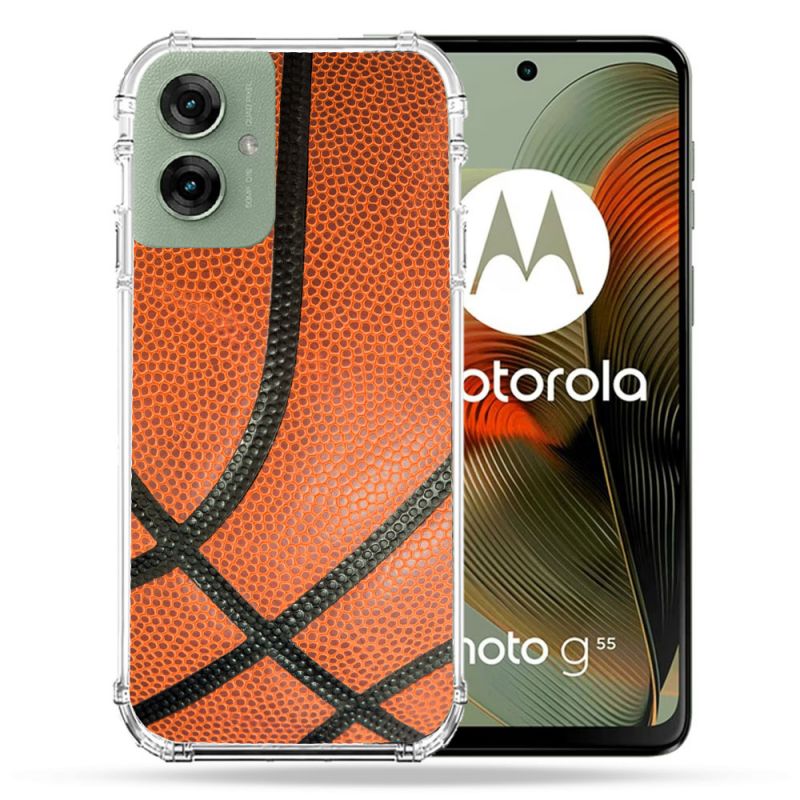 Coque Renforcée Pour Motorola G55 5G Sport Ballon Basket