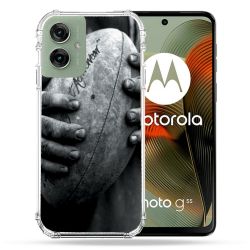 Coque Renforcée Pour Motorola G55 5G Sport Rugby Ballon Vintage