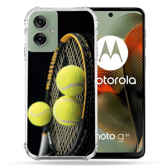Coque Renforcée Pour Motorola G55 5G Sport Tennis Balls