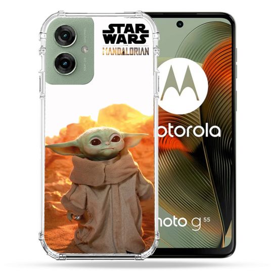 Coque Renforcée Pour Motorola G55 5G Star Wars - Yoda bebe soleil