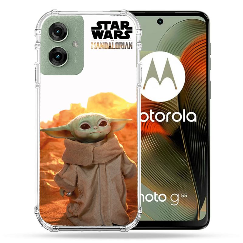 Coque Renforcée Pour Motorola G55 5G Star Wars - Yoda bebe soleil