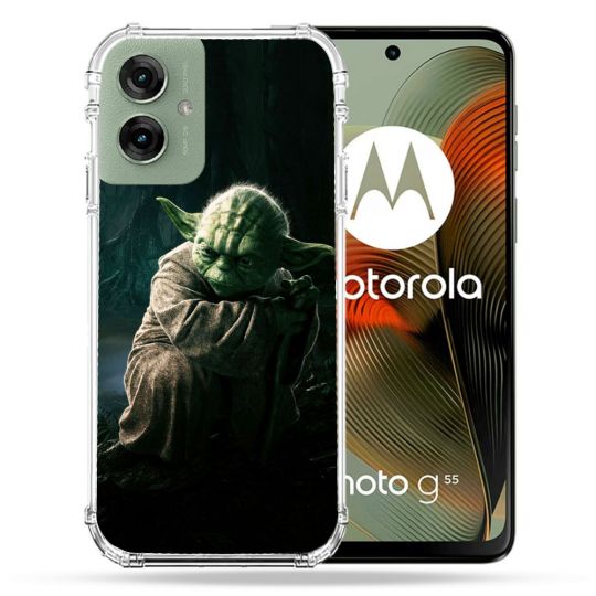 Coque Renforcée Pour Motorola G55 5G Star Wars - Yoda sombre