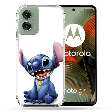 Coque Renforcée Pour Motorola G55 5G Stitch Blanc