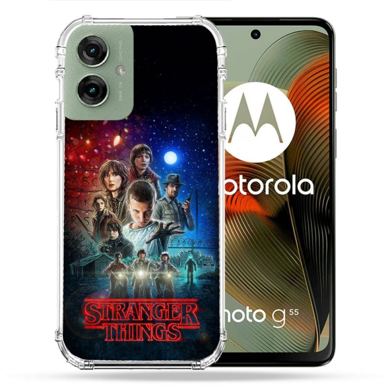 Coque Renforcée Pour Motorola G55 5G Stranger Things Affiche 1
