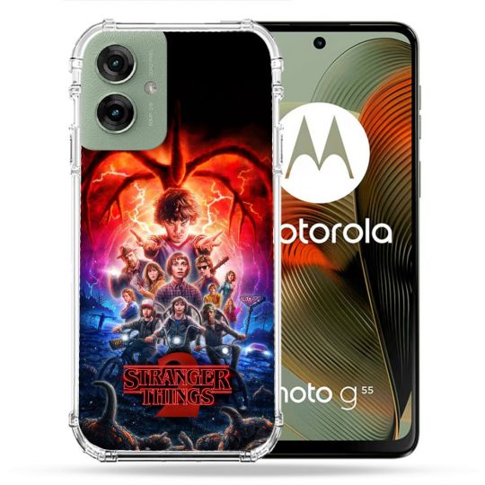 Coque Renforcée Pour Motorola G55 5G Stranger Things Affiche 2