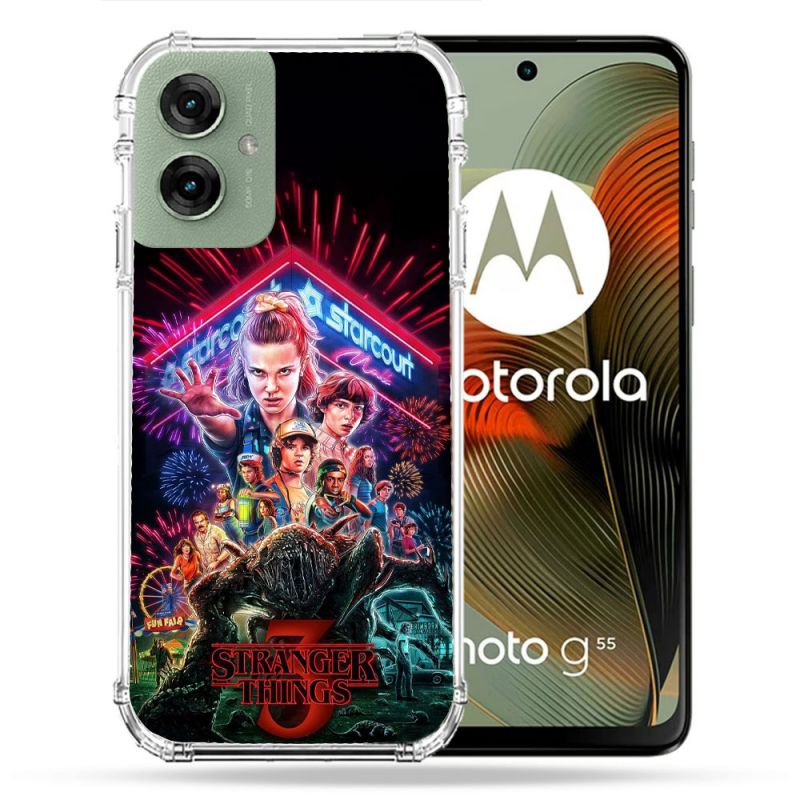 Coque Renforcée Pour Motorola G55 5G Stranger Things Affiche 3