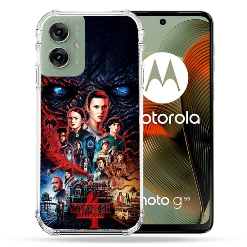 Coque Renforcée Pour Motorola G55 5G Stranger Things Affiche 4