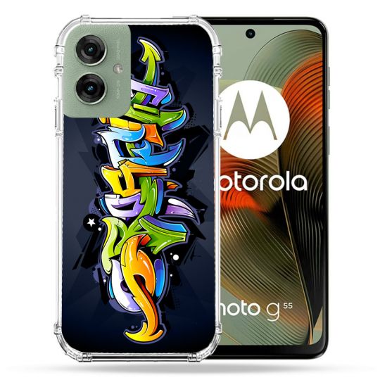 Coque Renforcée Pour Motorola G55 5G Street Art Graffiti