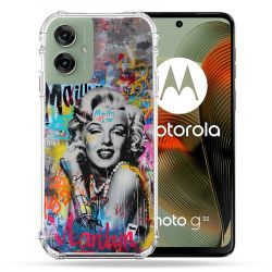 Coque Renforcée Pour Motorola G55 5G Street Art Maryline Monroe