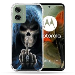 Coque Renforcée Pour Motorola G55 5G Tete de Mort Doigt