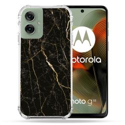 Coque Renforcée Pour Motorola G55 5G Texture Marbre Noir
