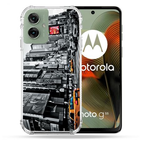 Coque Renforcée Pour Motorola G55 5G Voyage Amerique USA New York Taxi