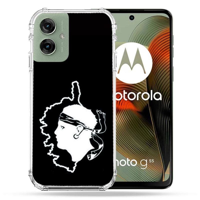 Coque Renforcée Pour Motorola G55 5G Voyage Corse Noir
