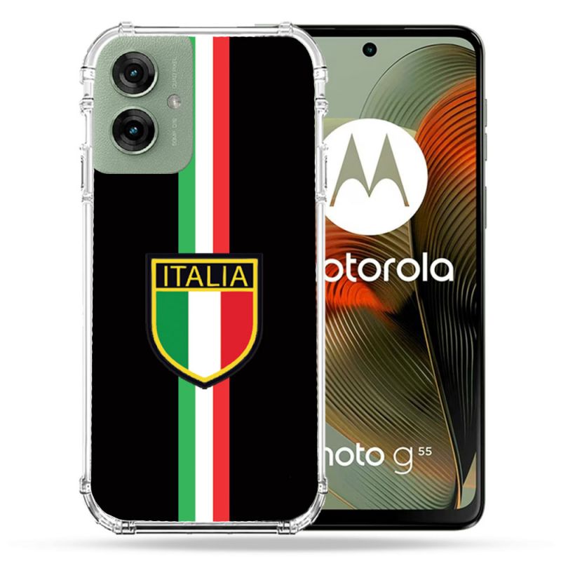 Coque Renforcée Pour Motorola G55 5G Voyage Italie 3 Noir
