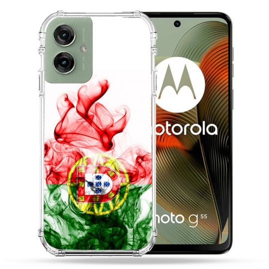 Coque Renforcée Pour Motorola G55 5G Voyage Portugal Flamme