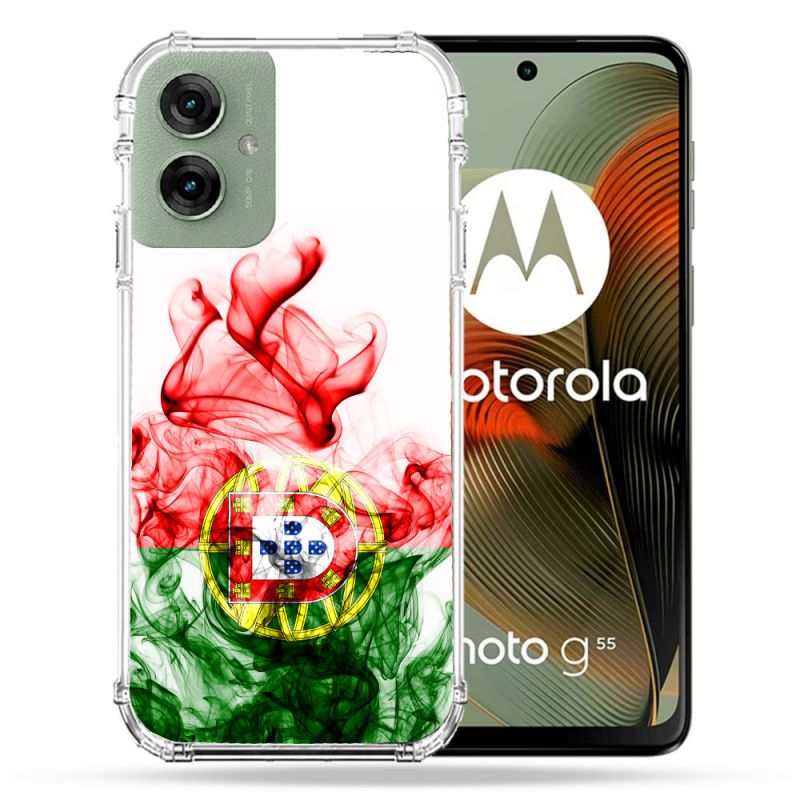 Coque Renforcée Pour Motorola G55 5G Voyage Portugal Flamme