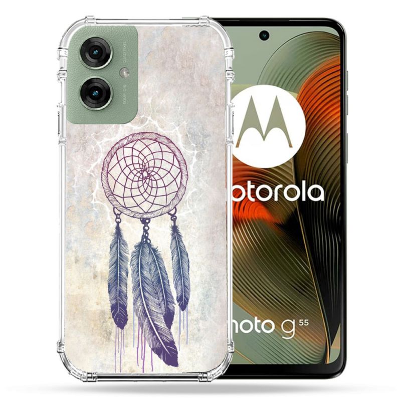 Coque Renforcée Pour Motorola G55 5G Zen Attrape Reve Blanc