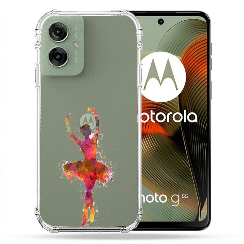 Coque Renforcée Transparente Pour Motorola G55 5G Danseuse etoile