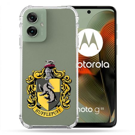 Coque Renforcée Transparente Pour Motorola G55 5G Harry Potter Hufflepuff