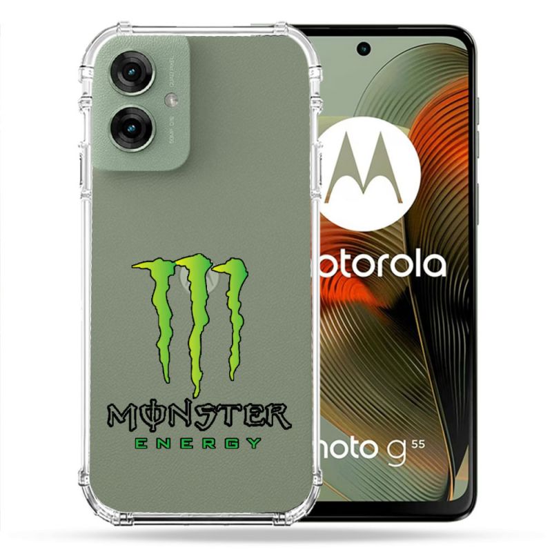 Coque Renforcée Transparente Pour Motorola G55 5G Monster Energy