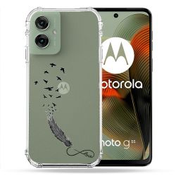 Coque Renforcée Transparente Pour Motorola G55 5G Plume Infini