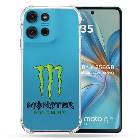 Coque Renforcée Transparente Pour Motorola G75 5G Monster Energy