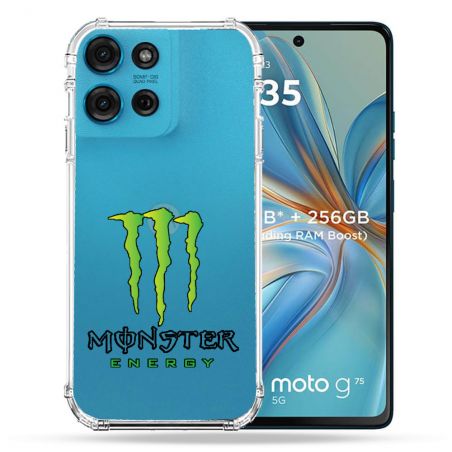 Coque Renforcée Transparente Pour Motorola G75 5G Monster Energy