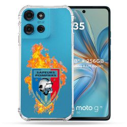 Coque Renforcée Transparente Pour Motorola G75 5G Pompier Feu