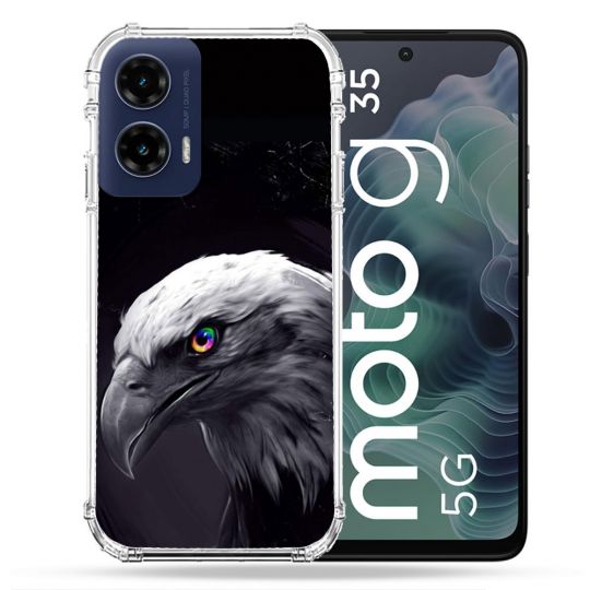 Coque Renforcée Pour Motorola G35 5G Animal Aigle Royal Noir