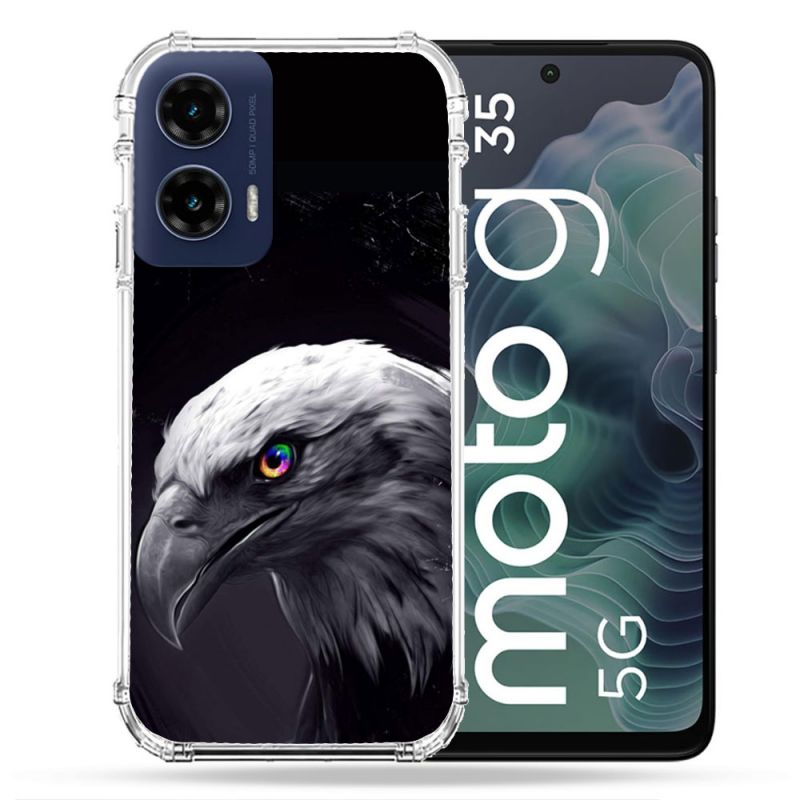 Coque Renforcée Pour Motorola G35 5G Animal Aigle Royal Noir