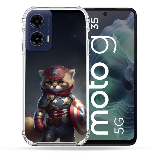 Coque Renforcée Pour Motorola G35 5G Animal Chat America