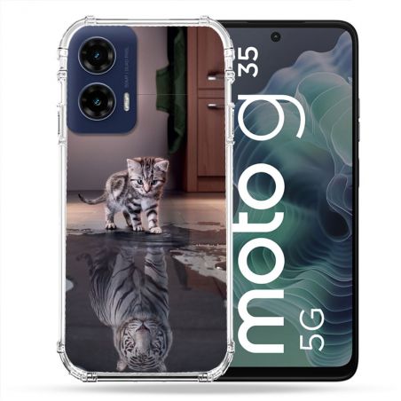 Coque Renforcée Pour Motorola G35 5G Animal Chat Reflet