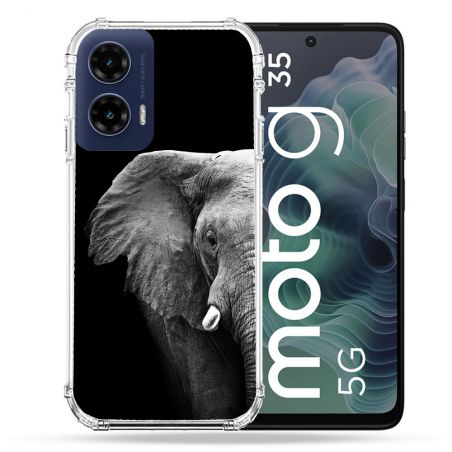 Coque Renforcée Pour Motorola G35 5G Animal Elephant Noir