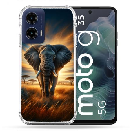 Coque Renforcée Pour Motorola G35 5G Animal Elephant Savane