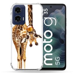 Coque Renforcée Pour Motorola G35 5G Animal Girafe Blanche