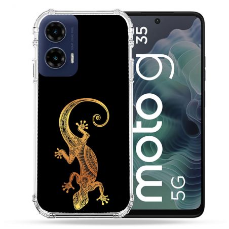 Coque Renforcée Pour Motorola G35 5G Animal Lezard Noir