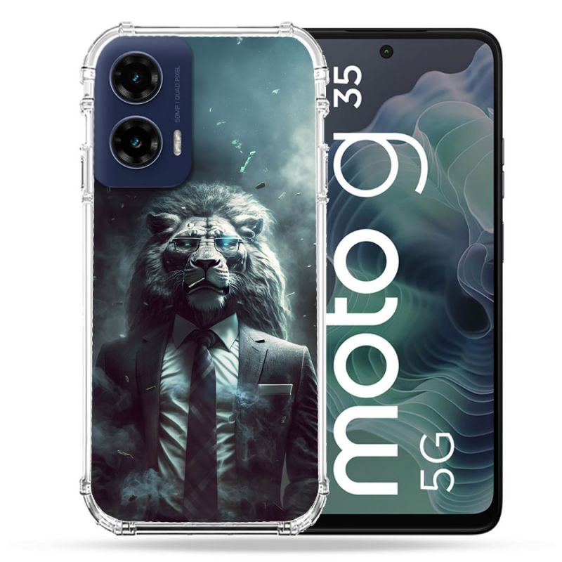 Coque Renforcée Pour Motorola G35 5G Animal Lion Business