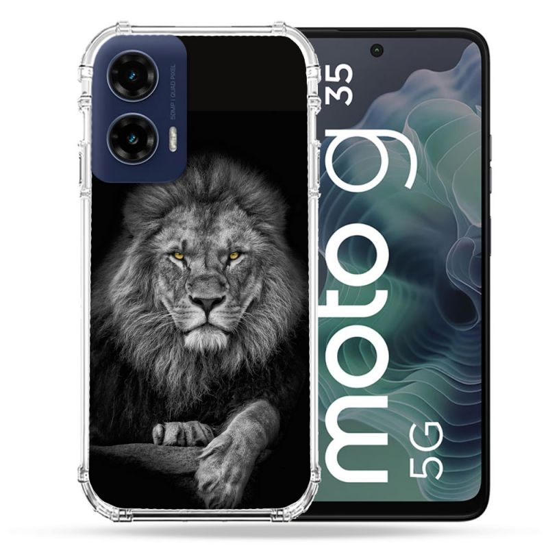 Coque Renforcée Pour Motorola G35 5G Animal Lion Majestueux