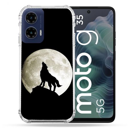 Coque Renforcée Pour Motorola G35 5G Animal Loup Noir