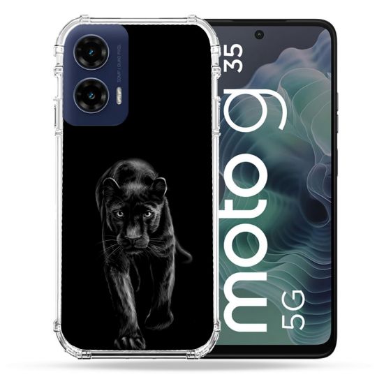 Coque Renforcée Pour Motorola G35 5G Animal Panthère Noire