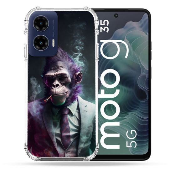 Coque Renforcée Pour Motorola G35 5G Animal Singe Business