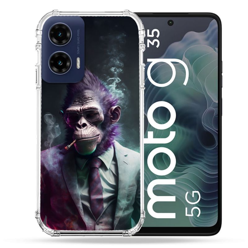 Coque Renforcée Pour Motorola G35 5G Animal Singe Business