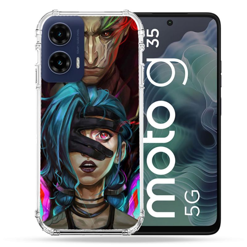 Coque Renforcée Pour Motorola G35 5G Arcane Jinx Bleu