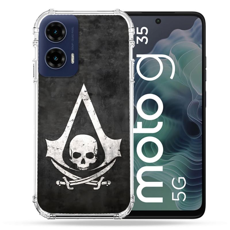 Coque Renforcée Pour Motorola G35 5G Assassin Creed Tete Mort