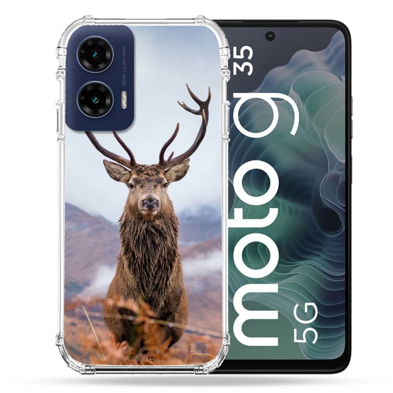Coque Renforcée Pour Motorola G35 5G Chasse Chevreuil Montagne