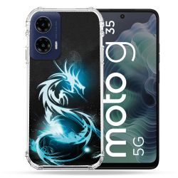 Coque Renforcée Pour Motorola G35 5G Fantastique Dragon Bleu