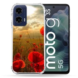 Coque Renforcée Pour Motorola G35 5G Fleur Coquelicot