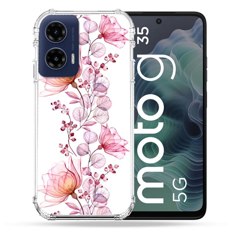 Coque Renforcée Pour Motorola G35 5G Fleur Eclosion