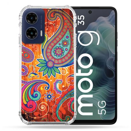 Coque Renforcée Pour Motorola G35 5G Fleur Psychedelic